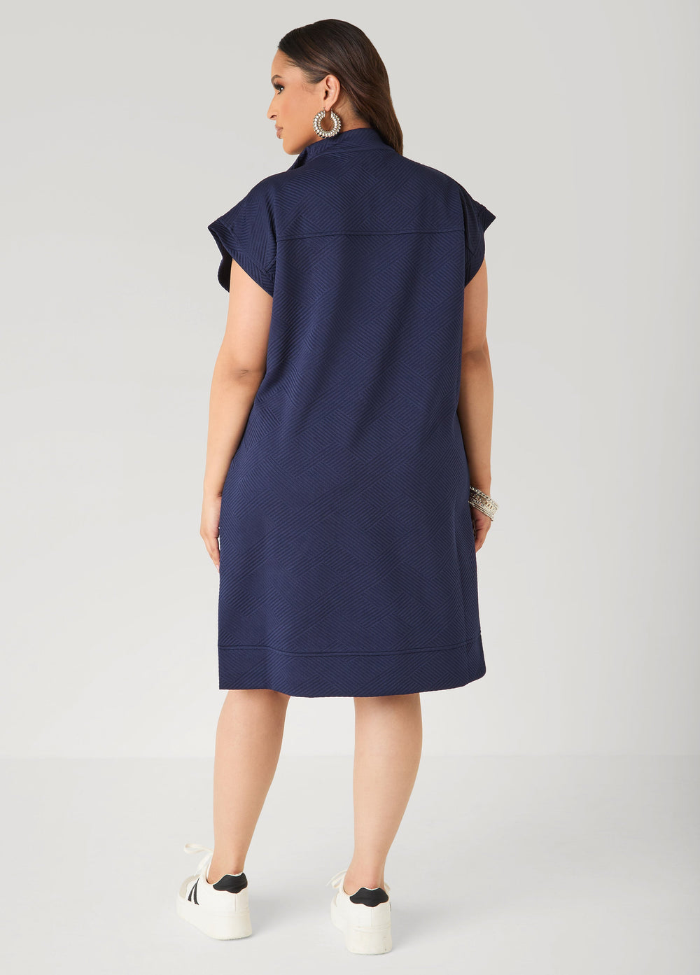 Athletic Knit Sneaker Dress White | Ashley Stewart