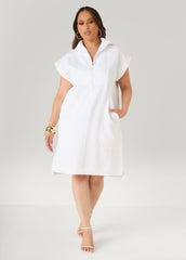 Athletic Knit Sneaker Dress White | Ashley Stewart