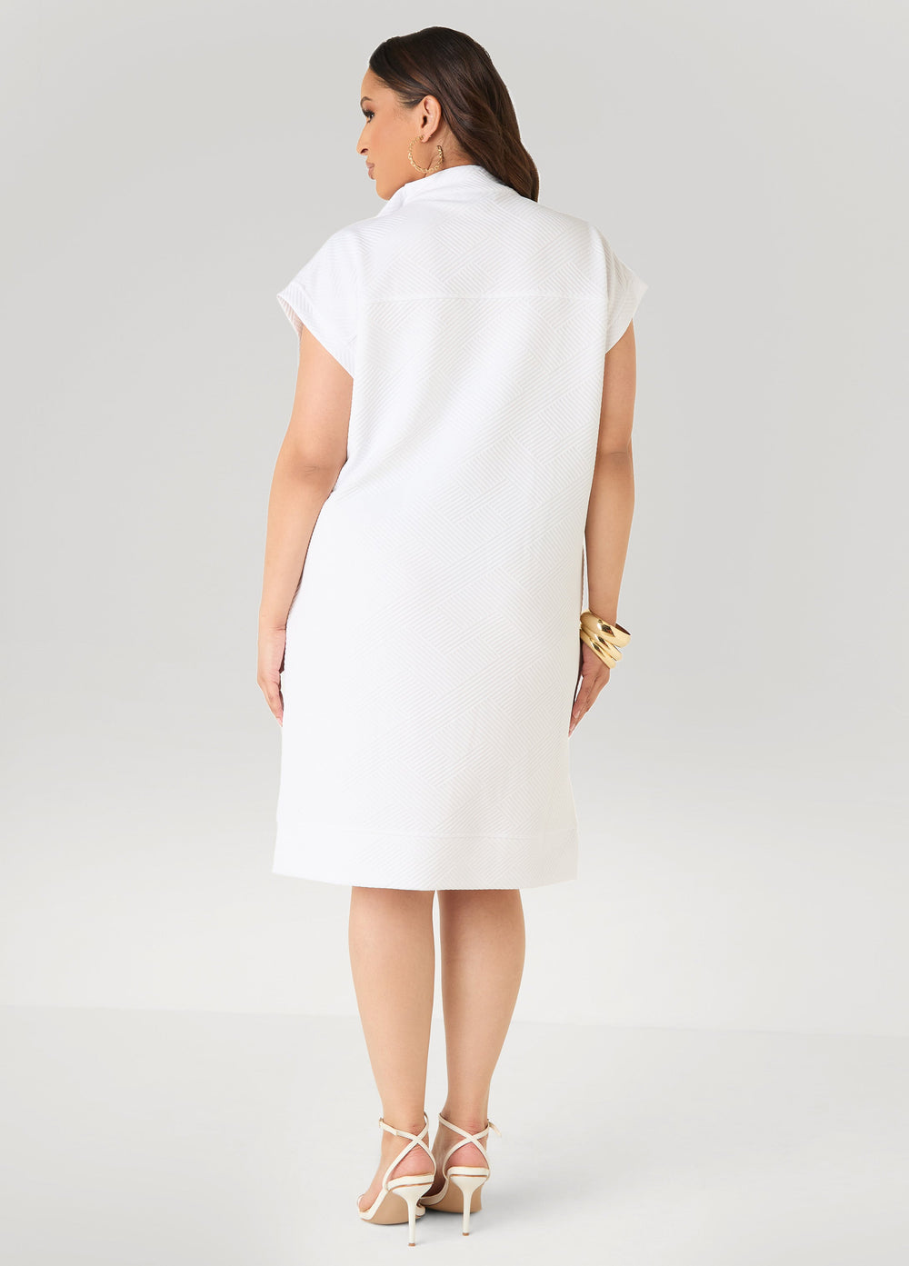 Athletic Knit Sneaker Dress White | Ashley Stewart