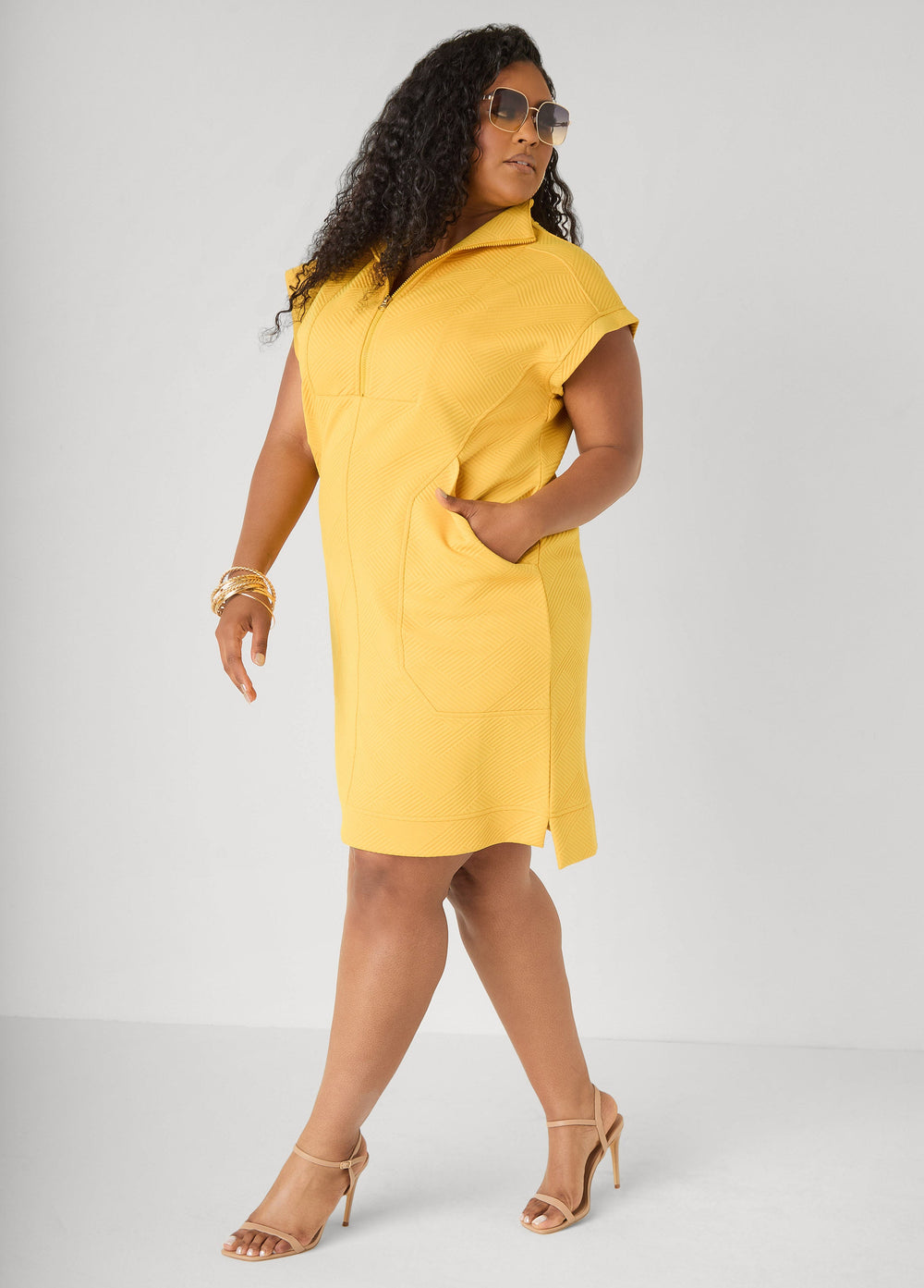 Athletic Knit Sneaker Dress White | Ashley Stewart