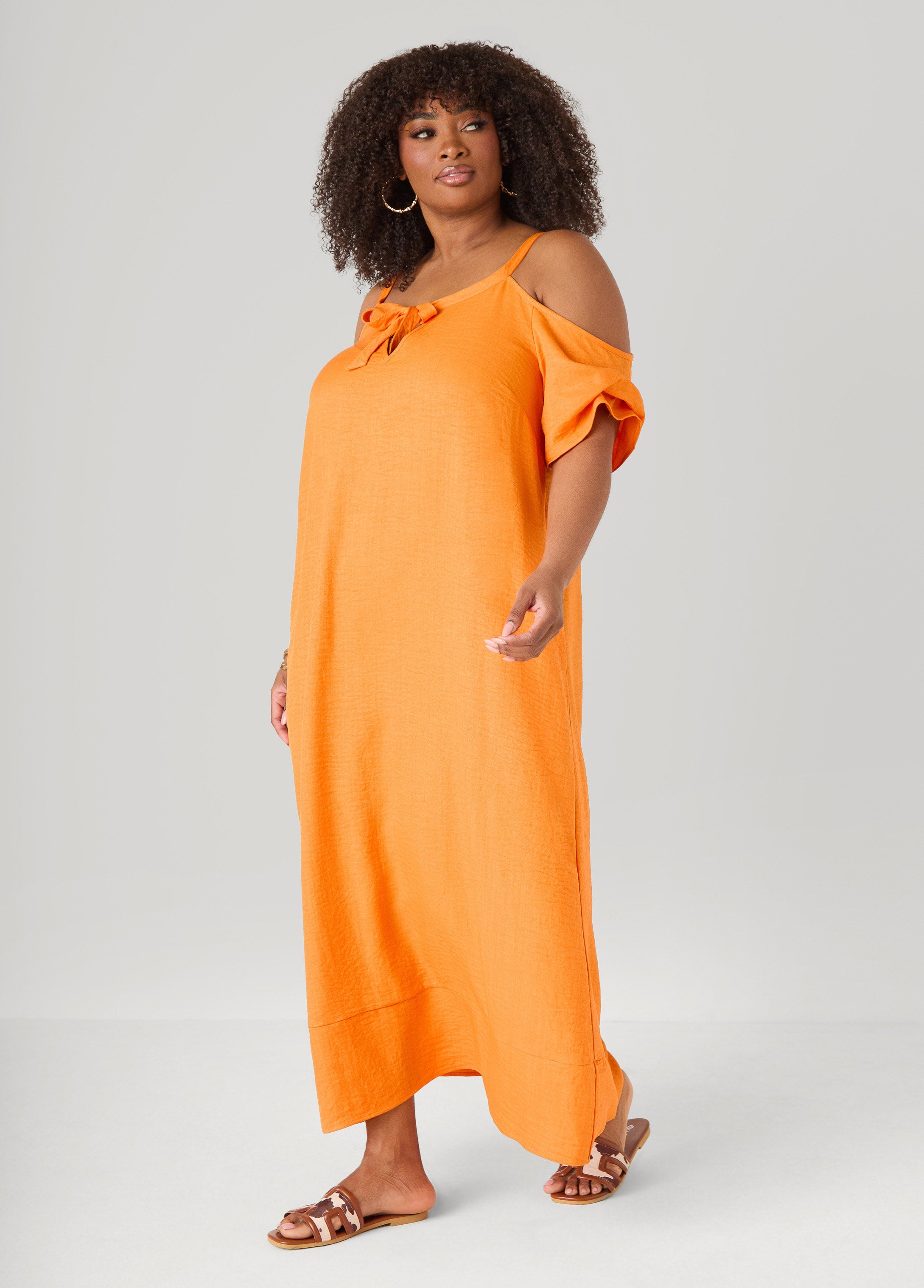 Cold Shoulder Maxi Dress Victoria Blue | Ashley Stewart