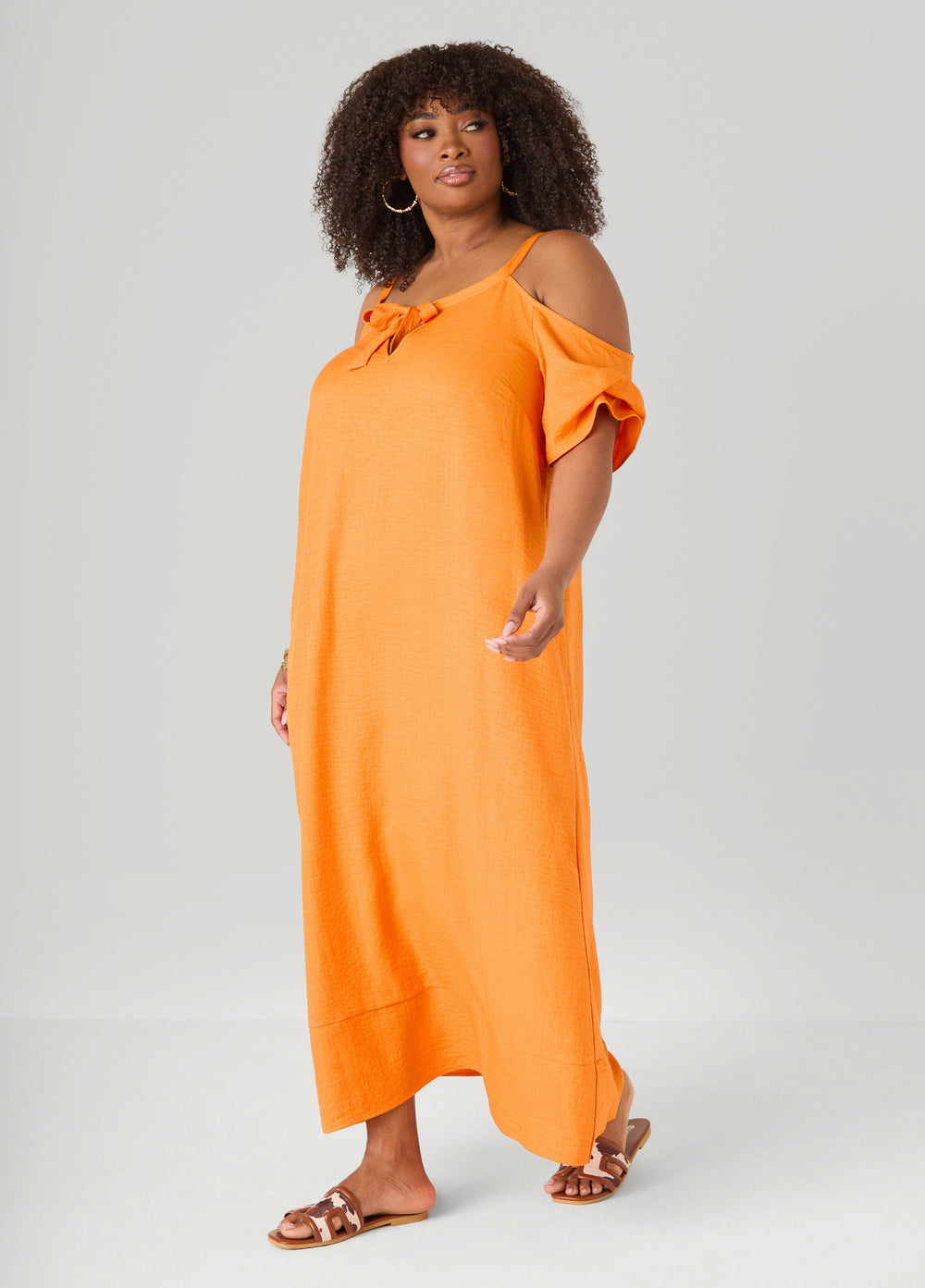 Cold Shoulder Maxi Dress Victoria Blue | Ashley Stewart