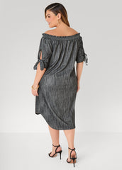 Off The Shoulder Denim Dress Denim | Ashley Stewart