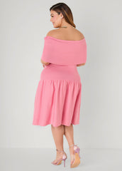 Off The Shoulder Sweater Dress Confetti | Ashley Stewart
