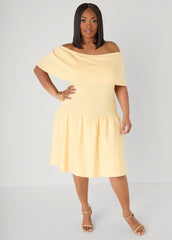 Off The Shoulder Sweater Dress Confetti | Ashley Stewart