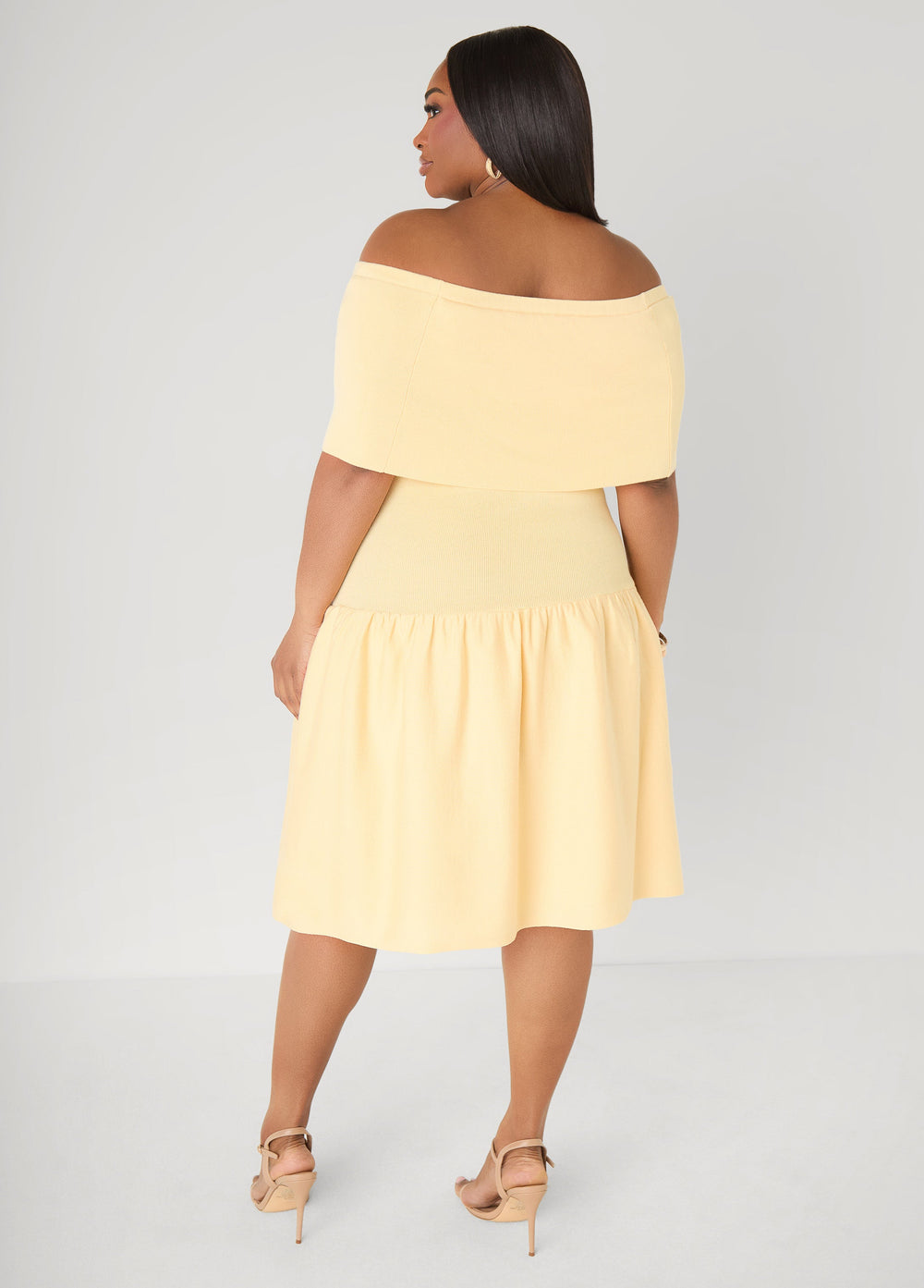 Off The Shoulder Sweater Dress Confetti | Ashley Stewart