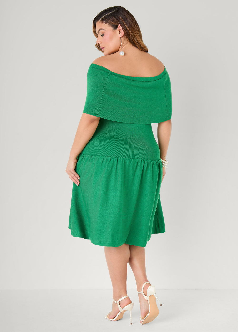 Off The Shoulder Sweater Dress Confetti | Ashley Stewart