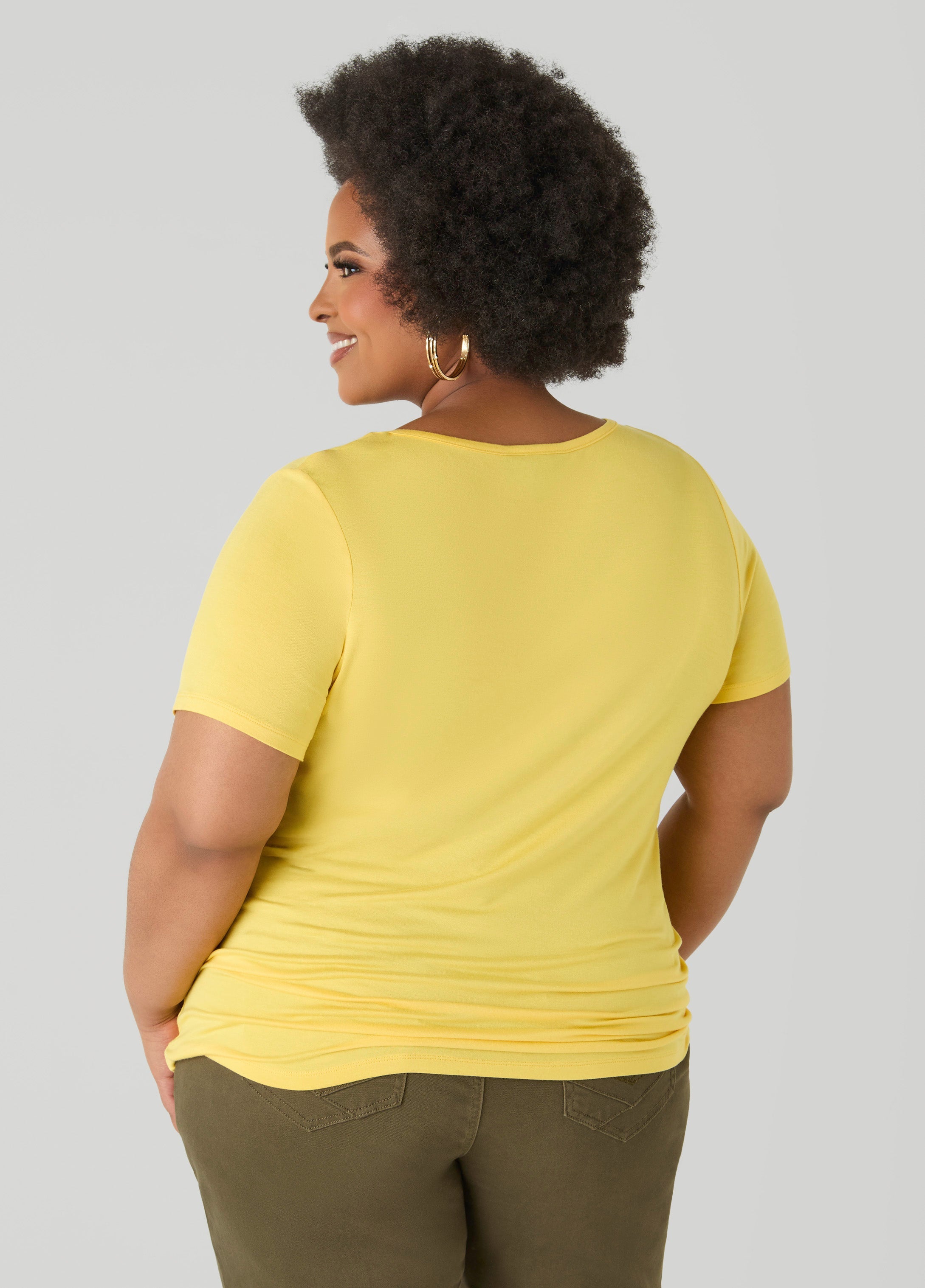 The Basic Jersey Crewneck Tee Calypso Coral | Ashley Stewart