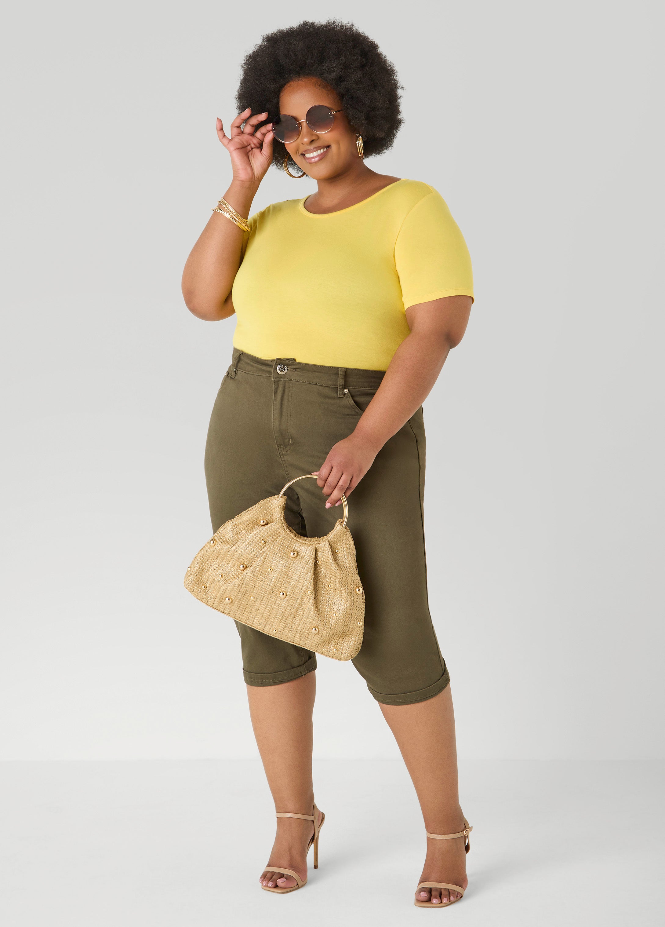 The Basic Jersey Crewneck Tee Calypso Coral | Ashley Stewart