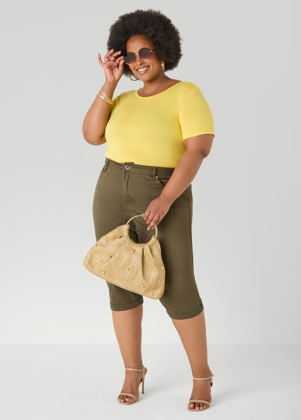 The Basic Jersey Crewneck Tee Calypso Coral | Ashley Stewart