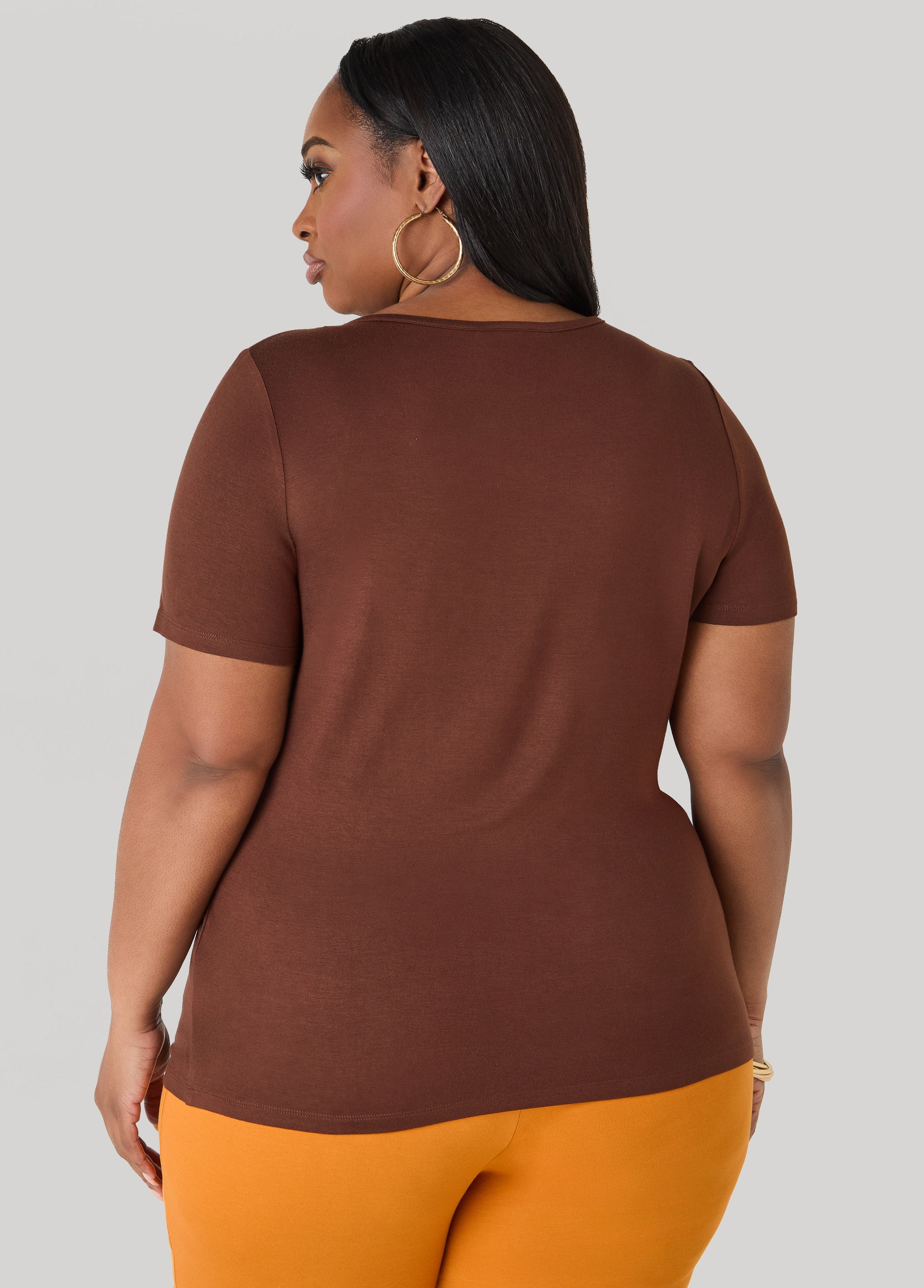 Basic Crewneck Jersey Tee Victoria Blue | Ashley Stewart