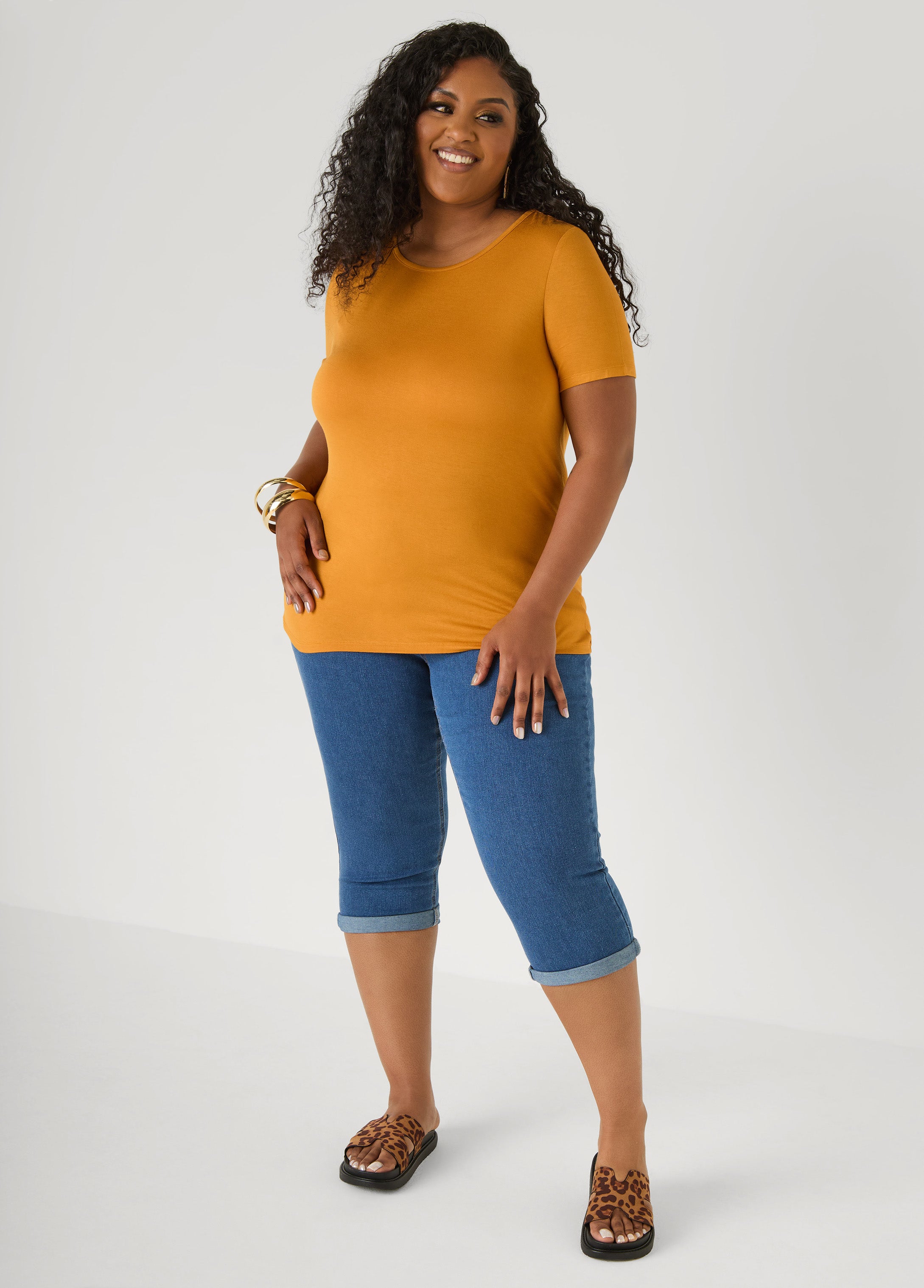 The Crewneck Jersey Tee Poinsettia | Ashley Stewart