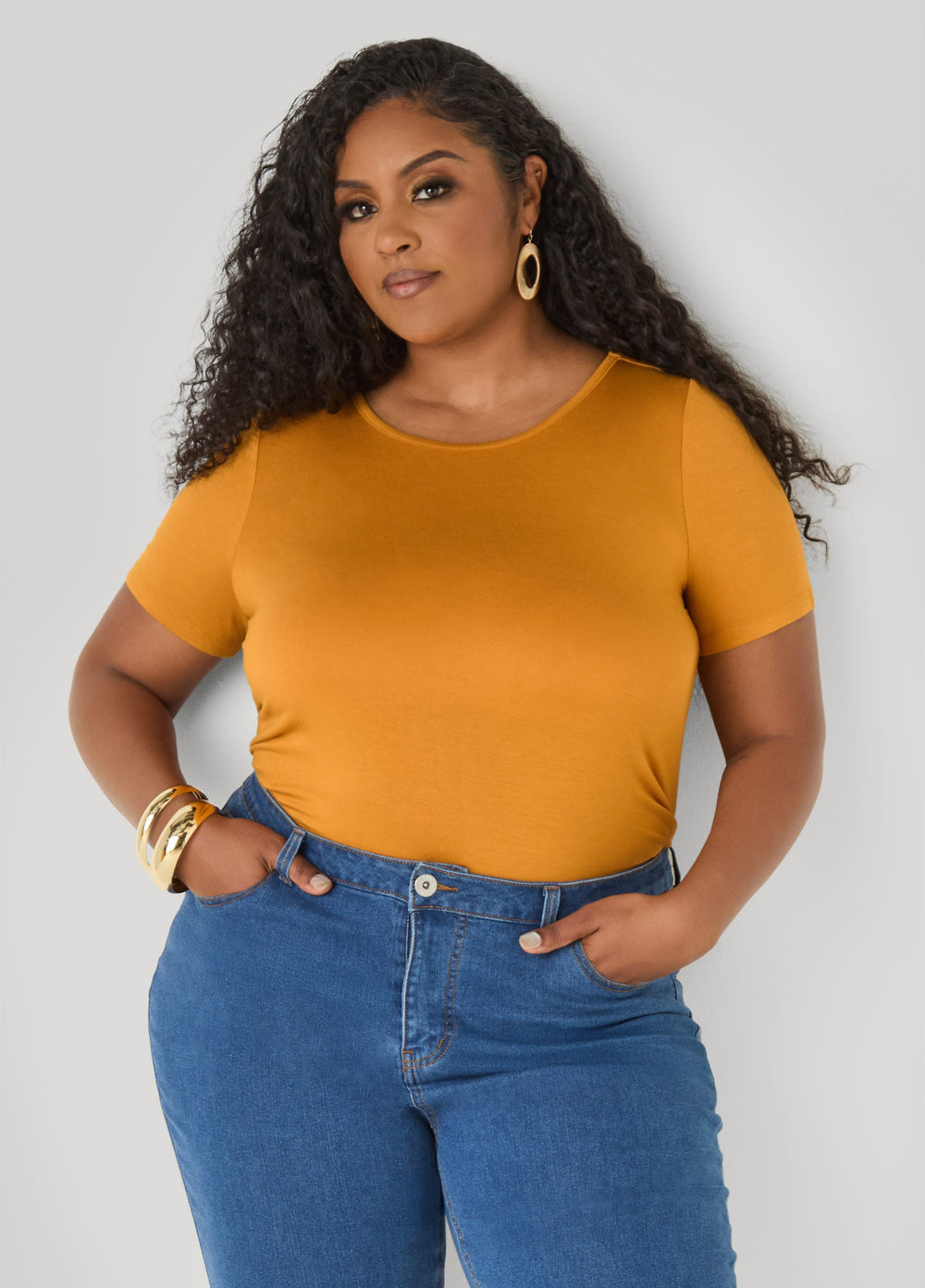 The Crewneck Jersey Tee Poinsettia | Ashley Stewart