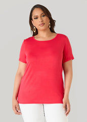 The Crewneck Jersey Tee Poinsettia | Ashley Stewart