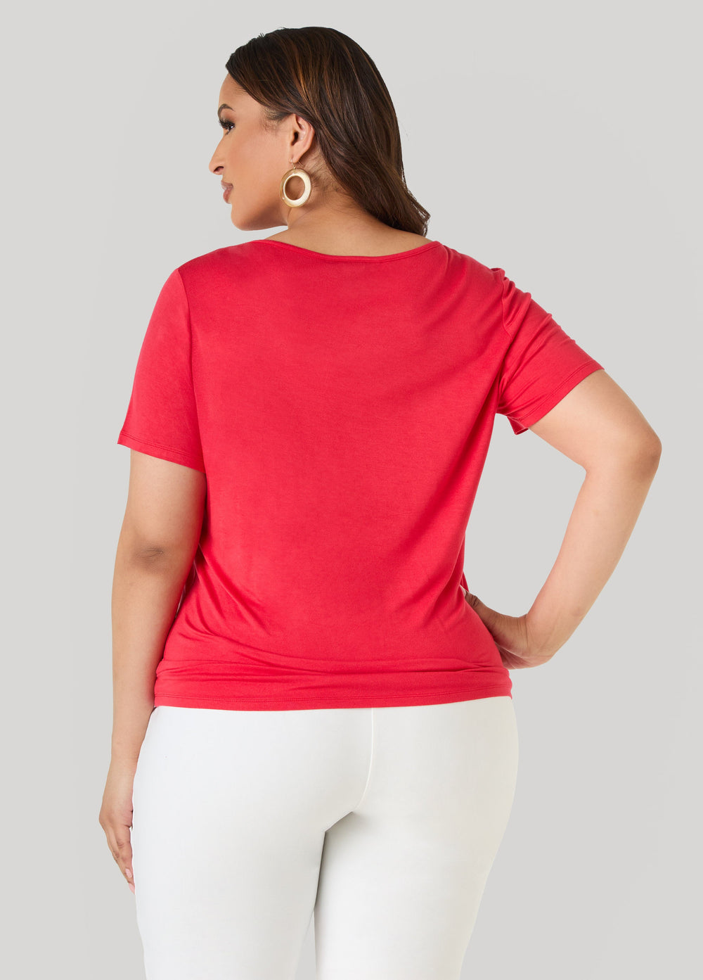 The Crewneck Jersey Tee Poinsettia | Ashley Stewart
