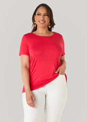 The Crewneck Jersey Tee Poinsettia | Ashley Stewart