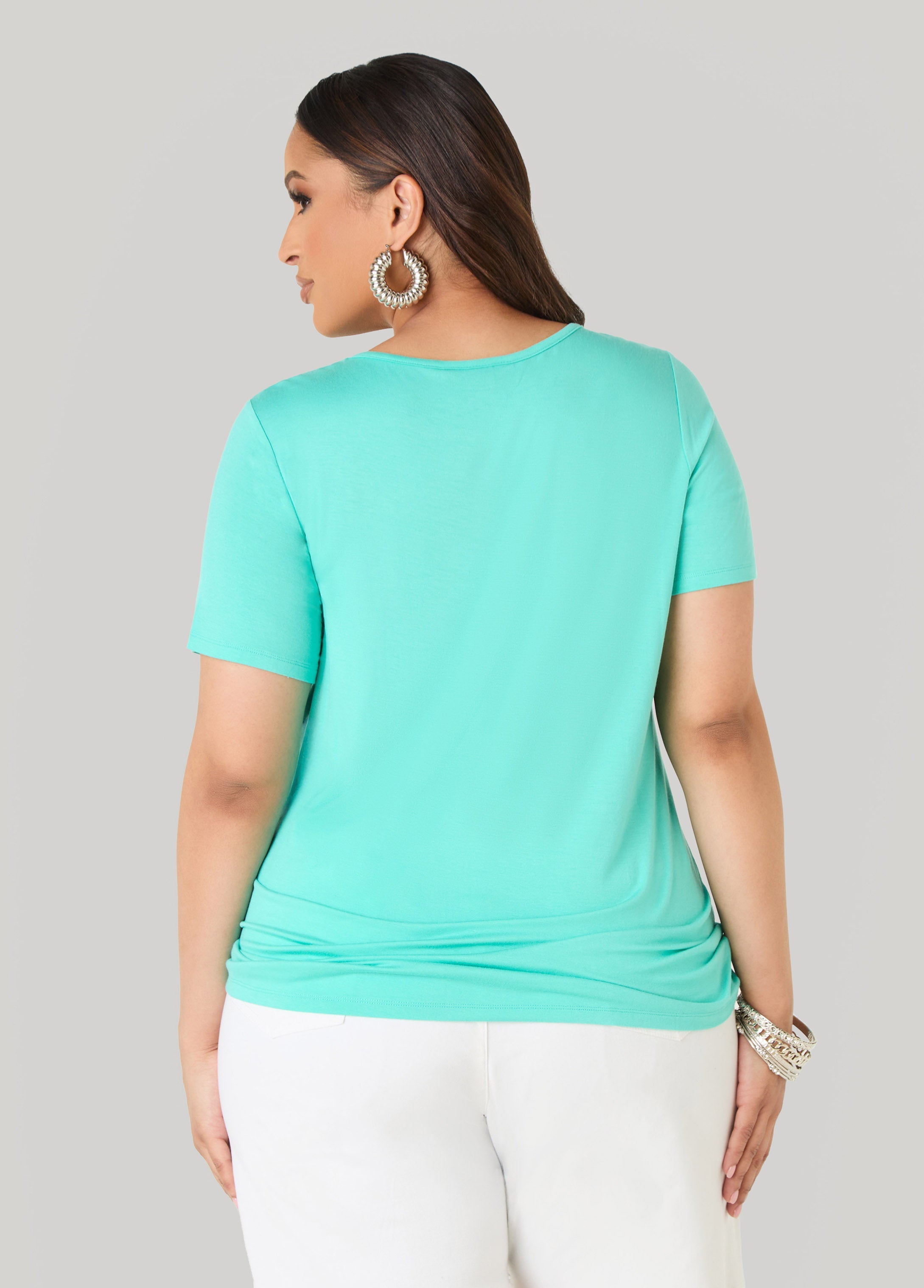 The Crewneck Jersey Tee Poinsettia | Ashley Stewart