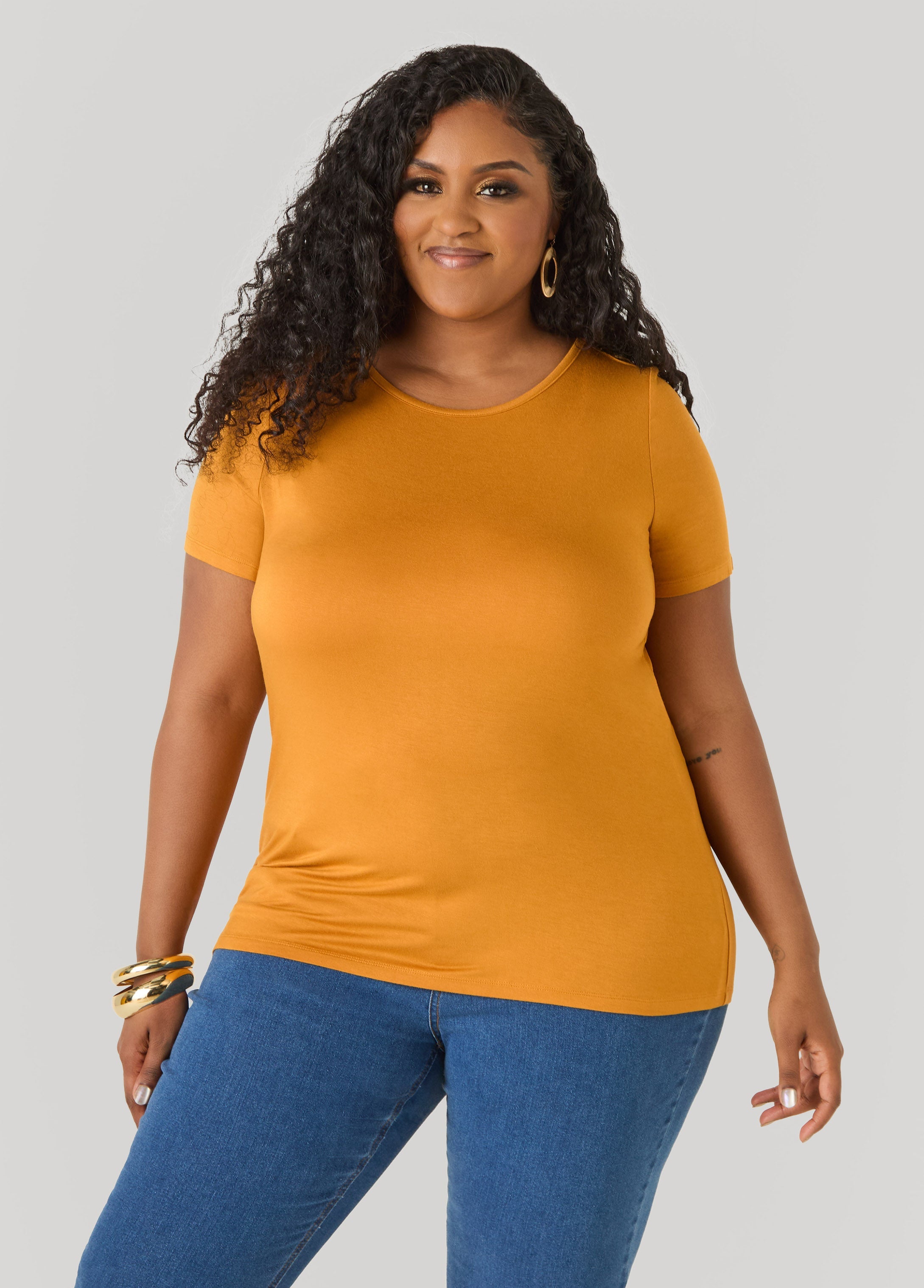 The Crewneck Jersey Tee Poinsettia | Ashley Stewart
