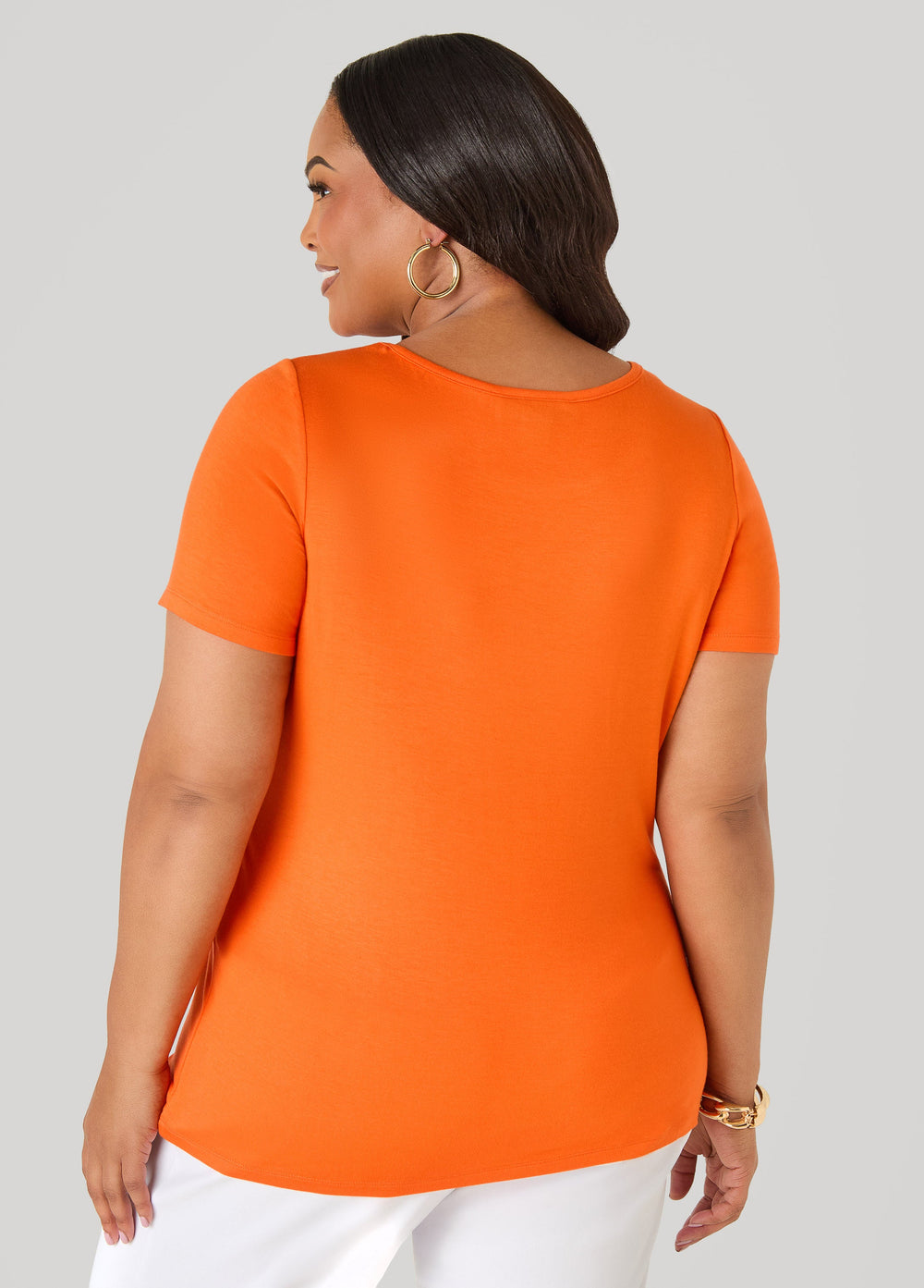 The Basic Crewneck Jersey Tee Bosphorus | Ashley Stewart