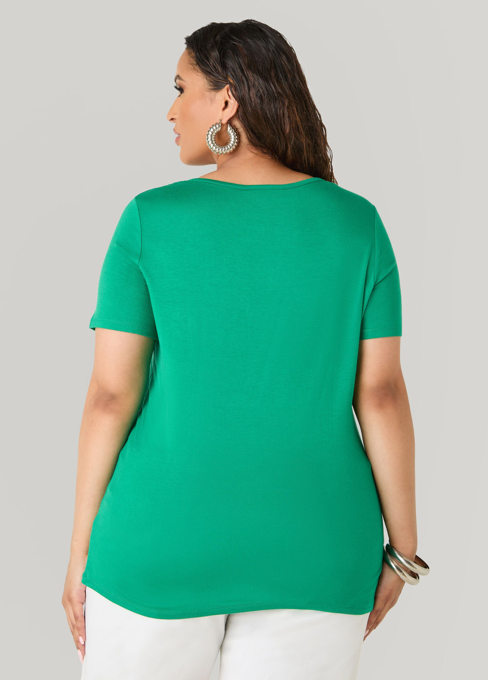 The Basic Crewneck Jersey Tee Bosphorus | Ashley Stewart