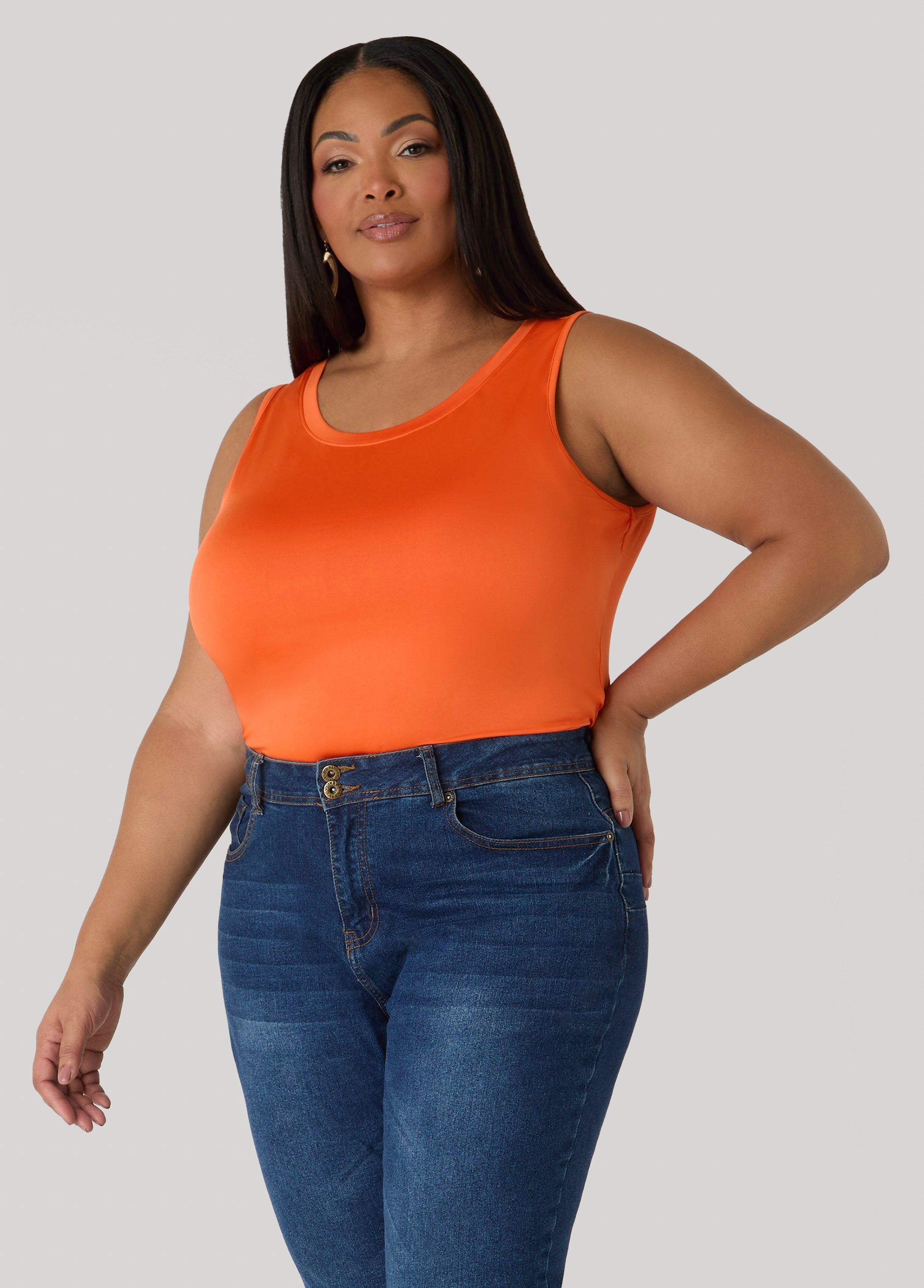 The Basic Knitted Cami Macaw Green | Ashley Stewart