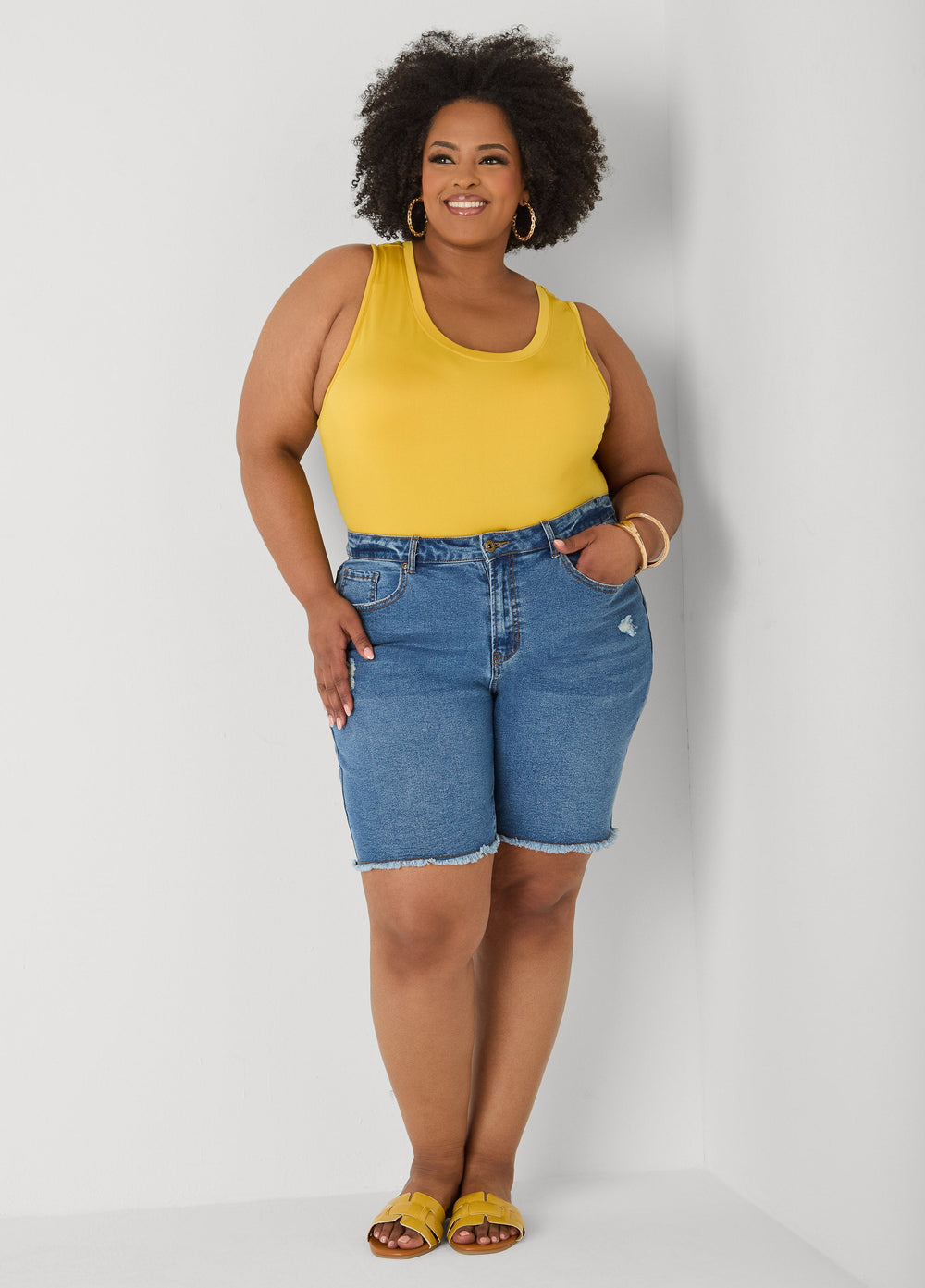 The Basic Knitted Cami Macaw Green | Ashley Stewart