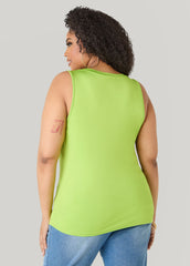 The Basic Knitted Cami Macaw Green | Ashley Stewart