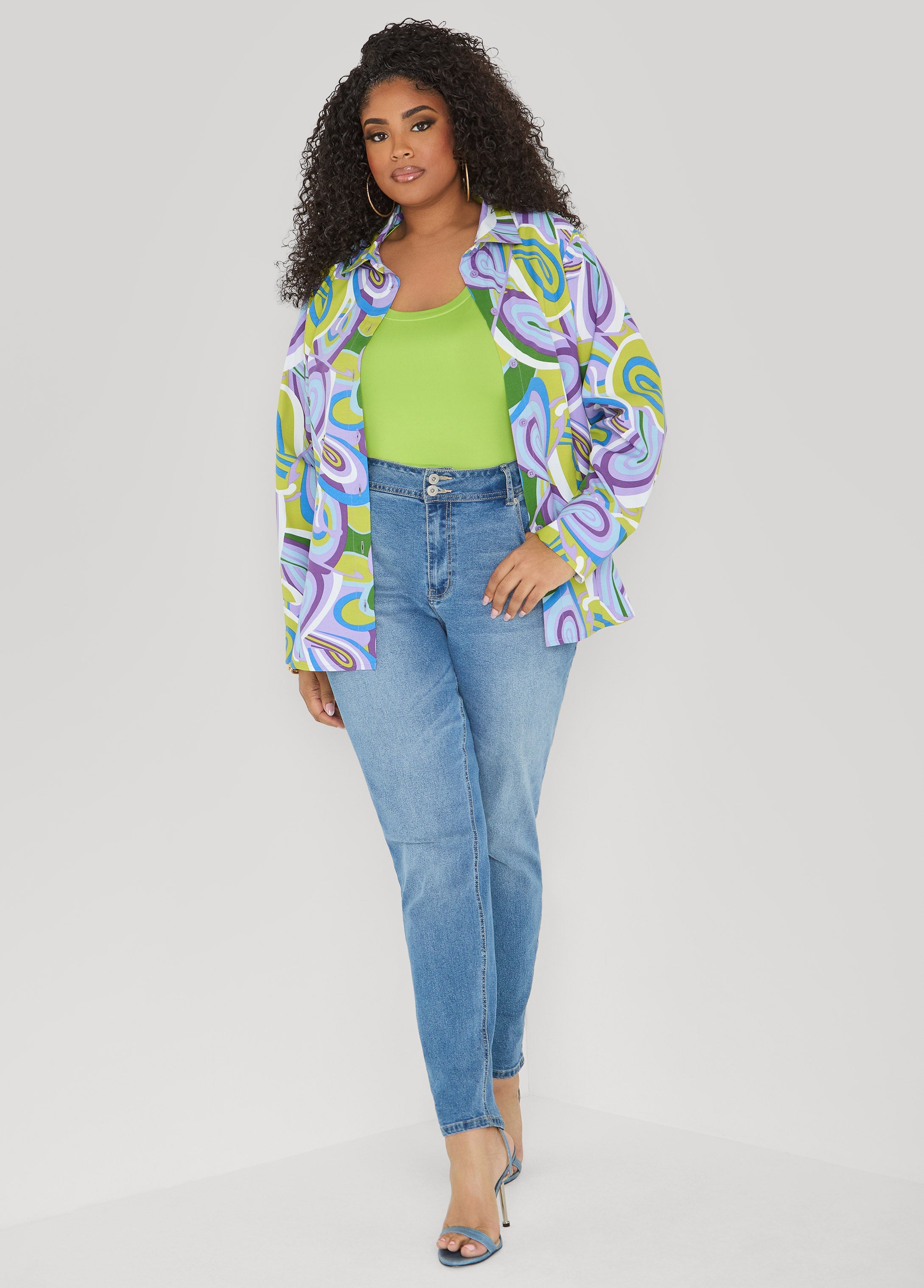 The Basic Knitted Cami Macaw Green | Ashley Stewart