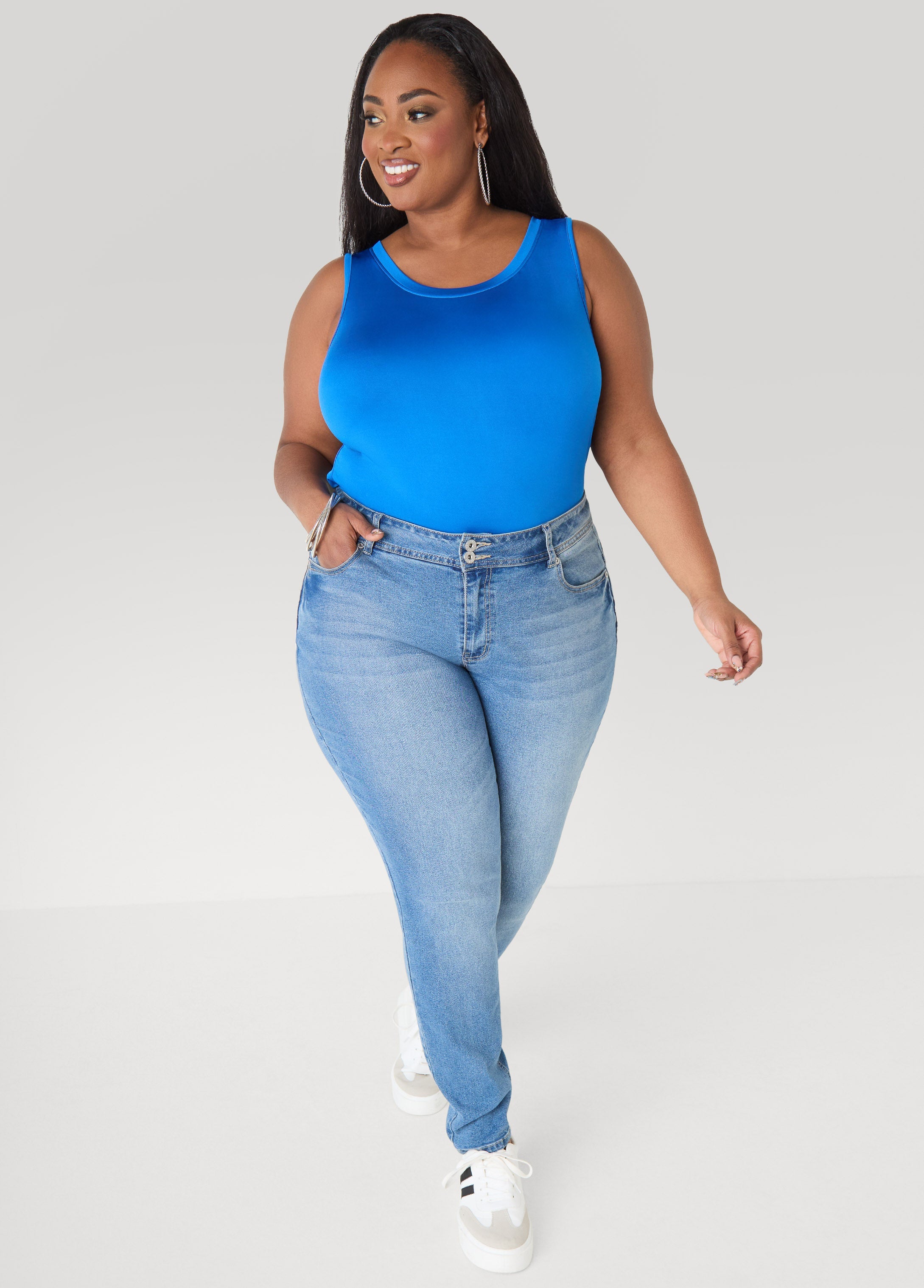 The Basic Knitted Cami Macaw Green | Ashley Stewart