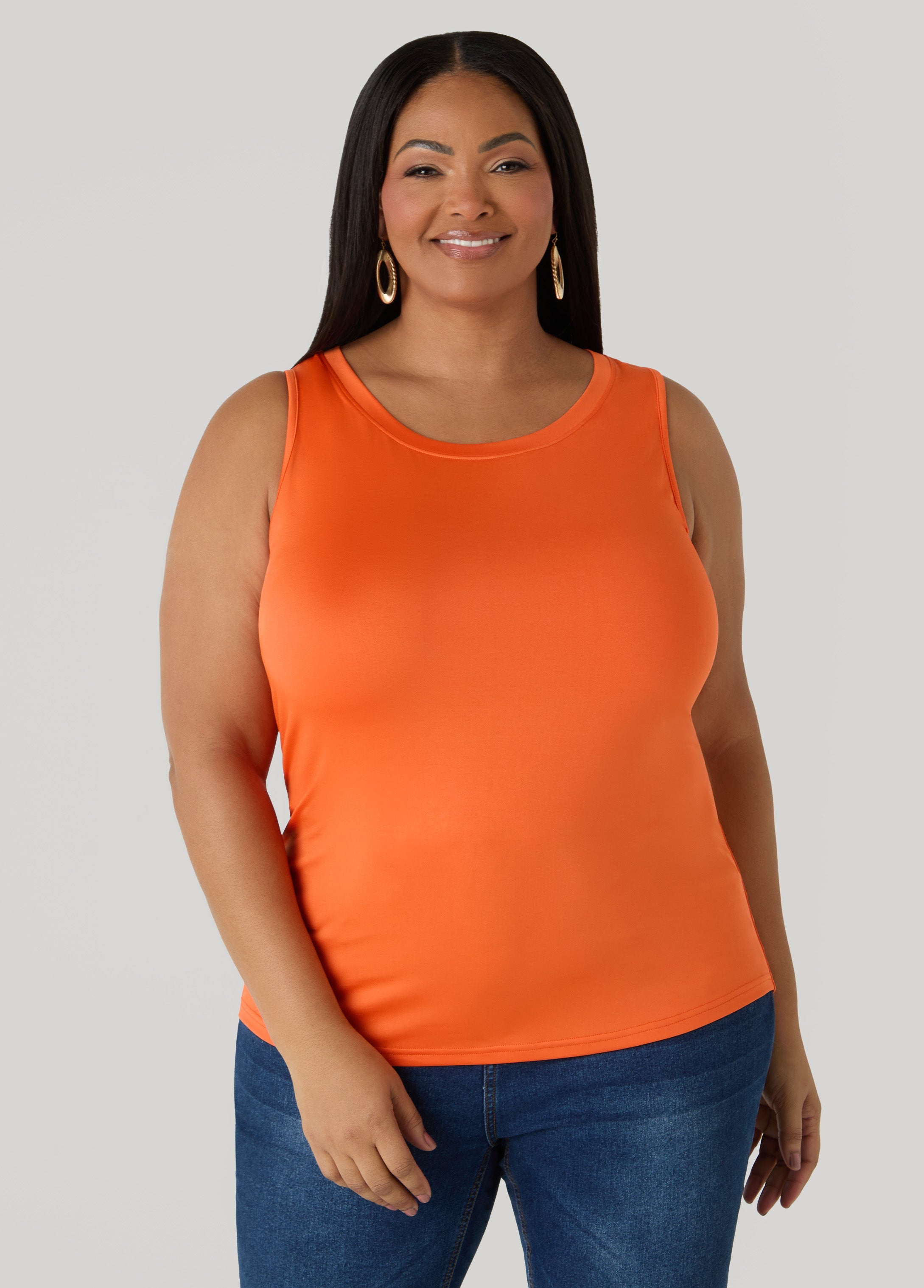 The Basic Knitted Cami Macaw Green | Ashley Stewart