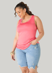 Basic Knit Cami Calypso Coral | Ashley Stewart