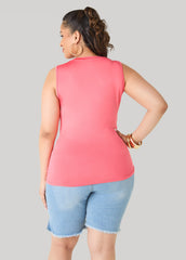 Basic Knit Cami Calypso Coral | Ashley Stewart