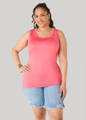 Basic Knit Cami Calypso Coral | Ashley Stewart