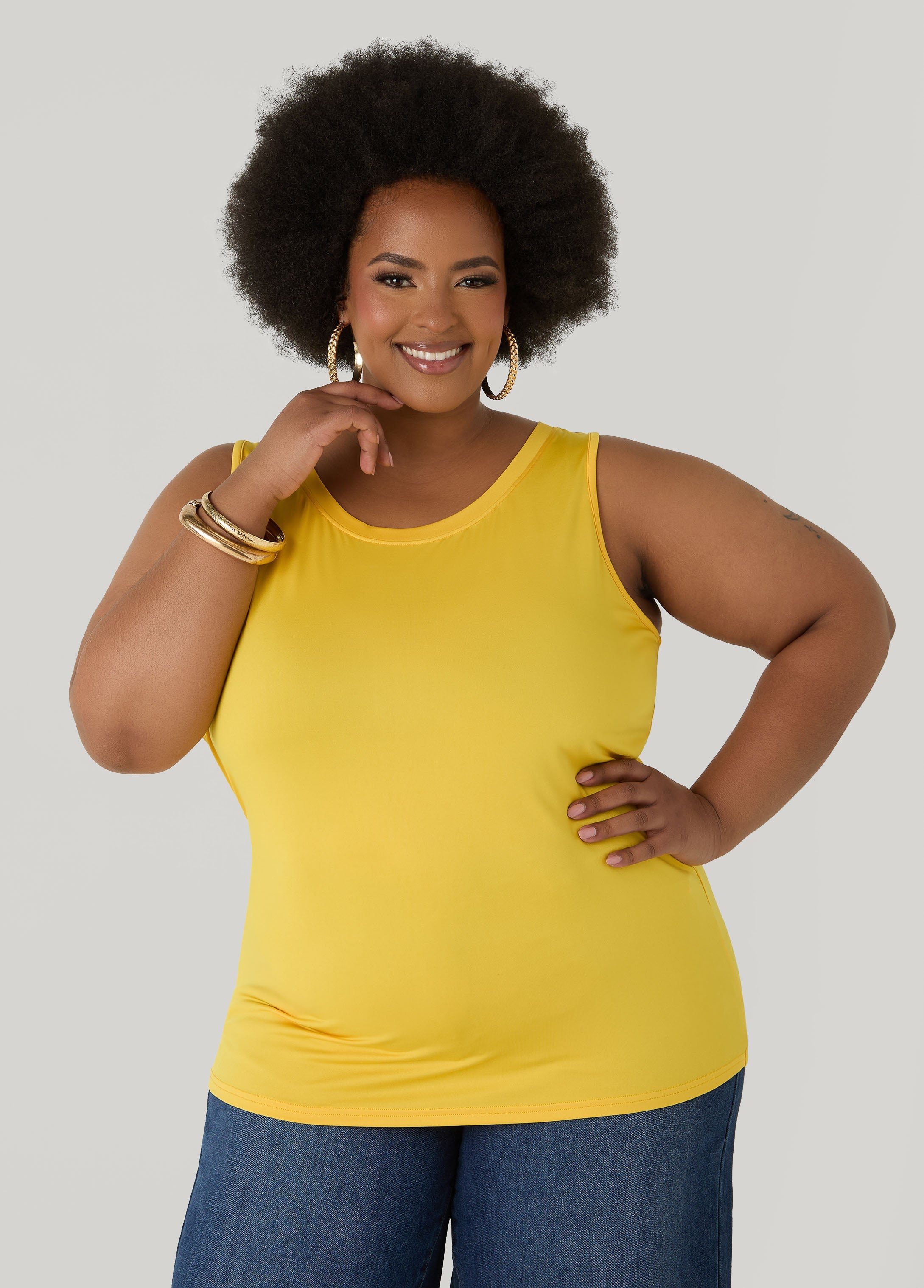 Basic Knit Cami Calypso Coral | Ashley Stewart