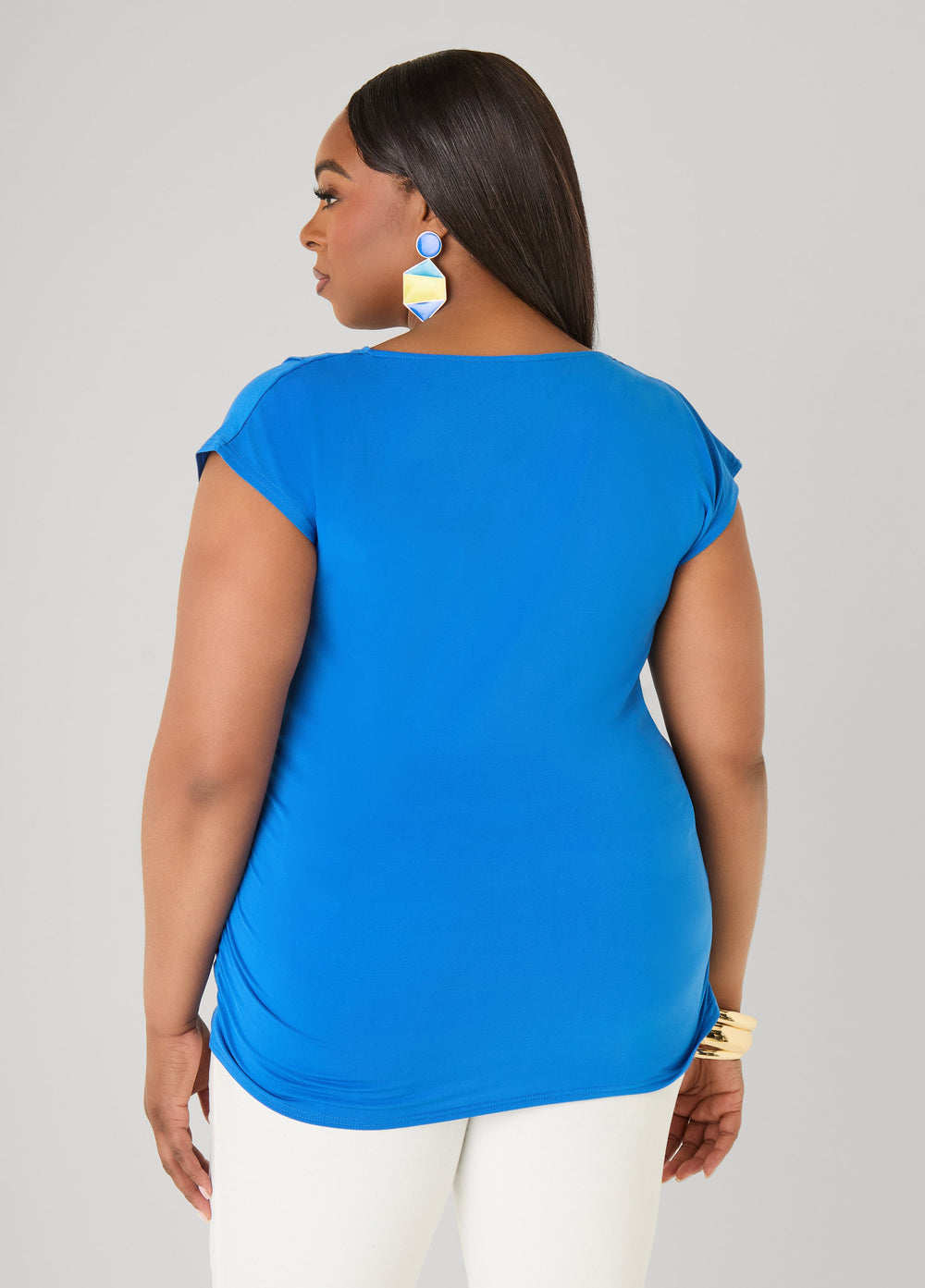 Cowl Neck Top White | Ashley Stewart