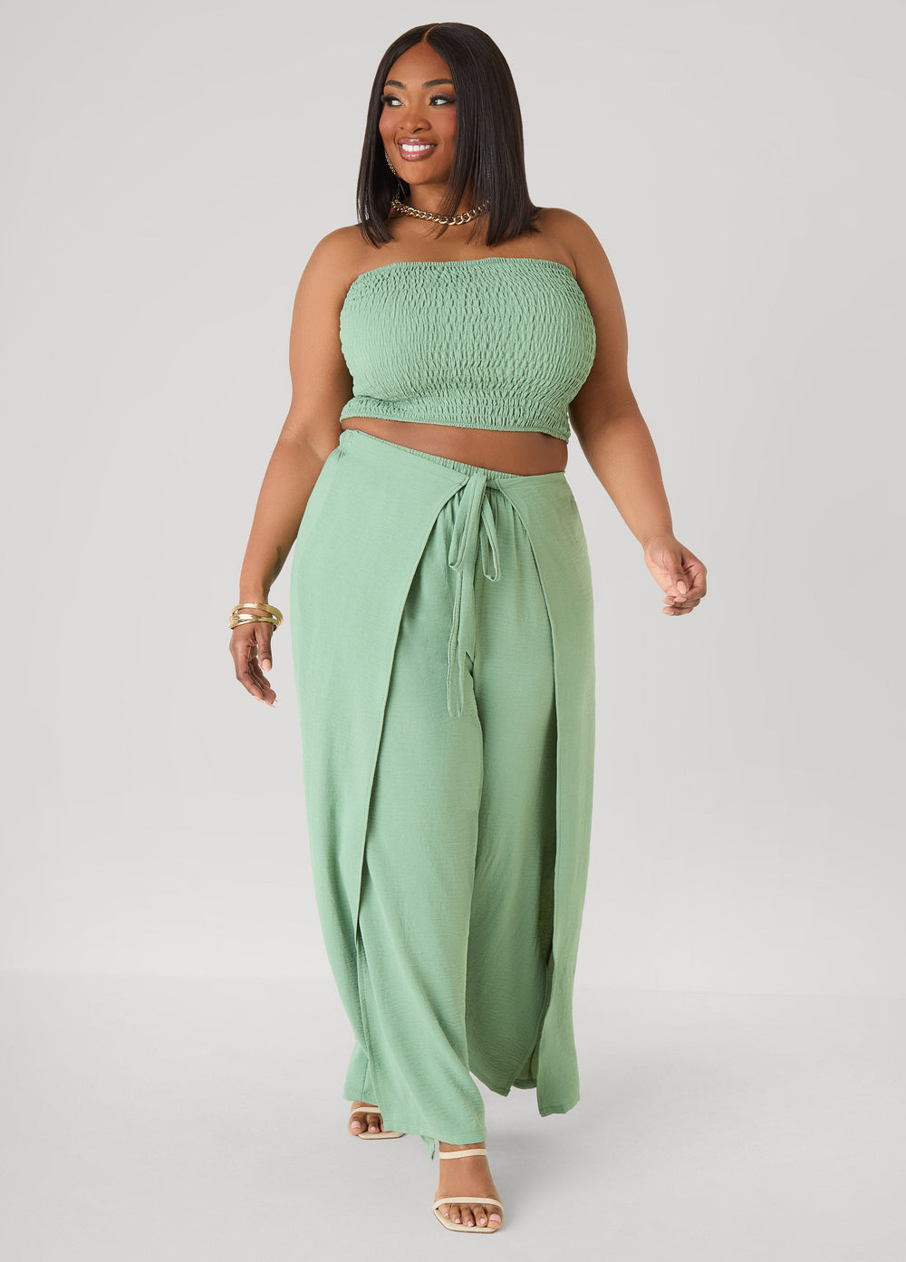 Smocked Tube Top Black | Ashley Stewart