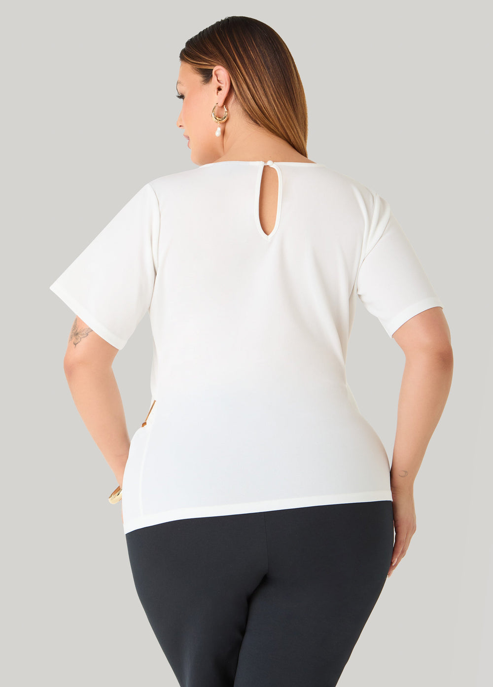 Embellished Faux Wrap Top Spectra Yellow | Ashley Stewart