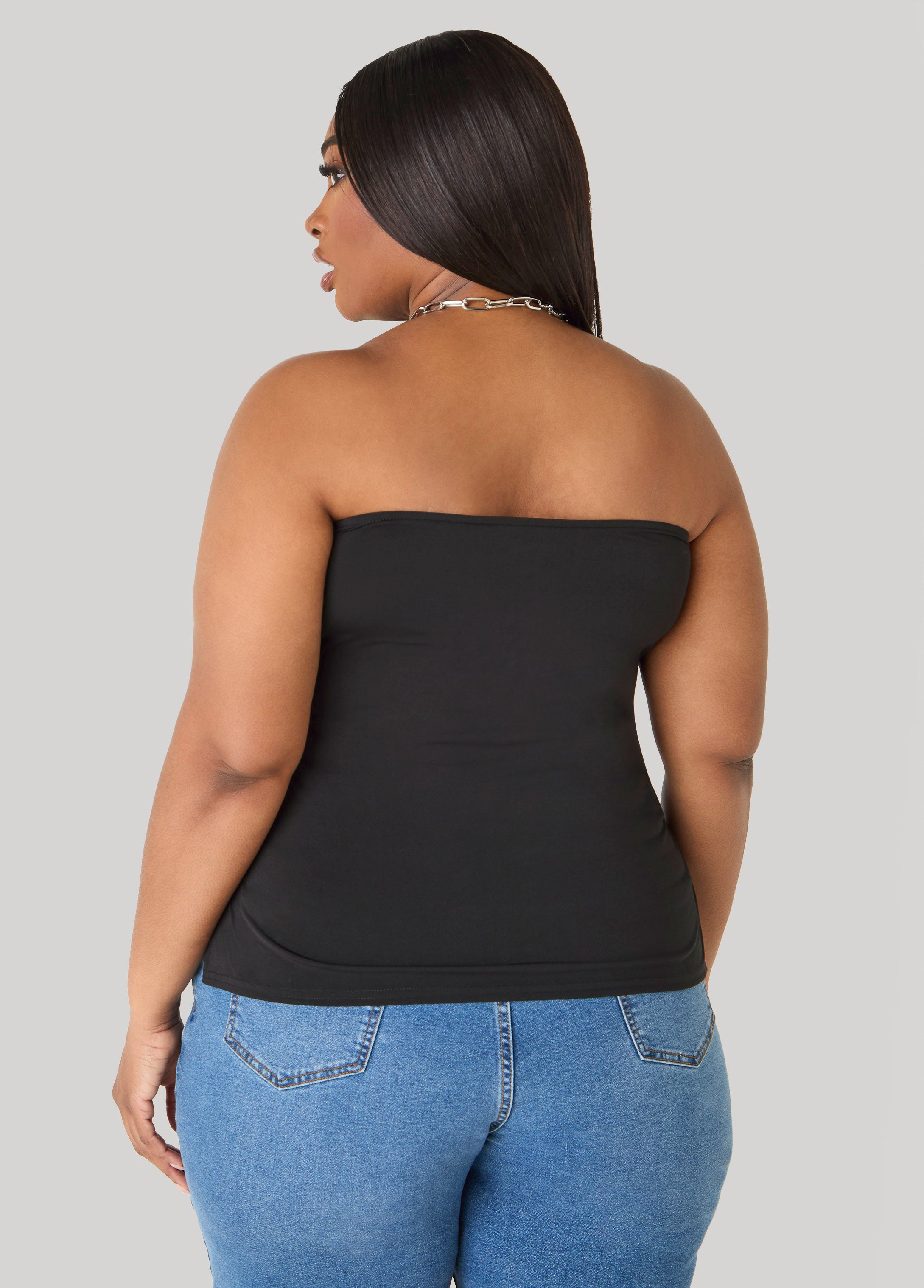 Ruched Tube Top Poinsettia | Ashley Stewart