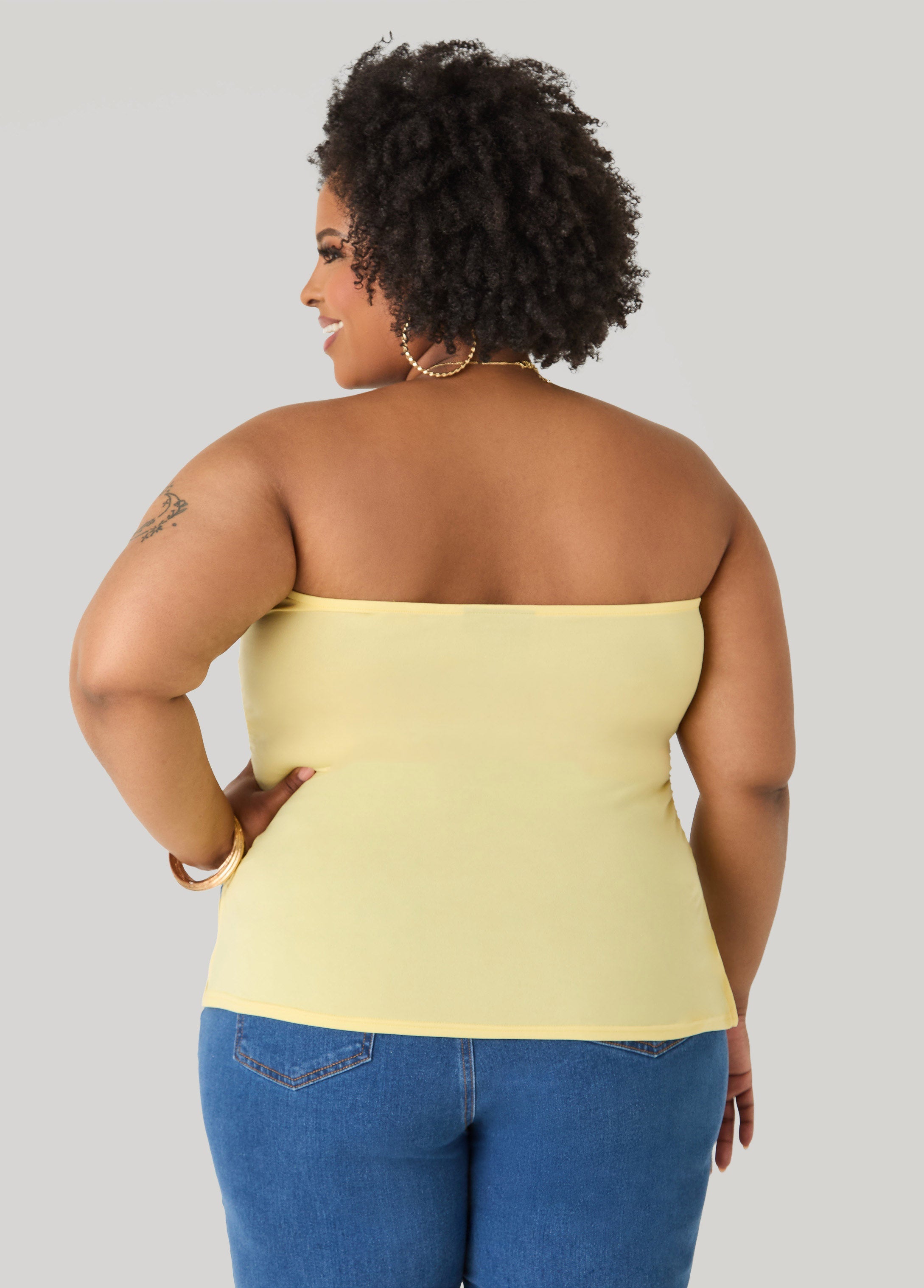 Ruched Tube Top Poinsettia | Ashley Stewart