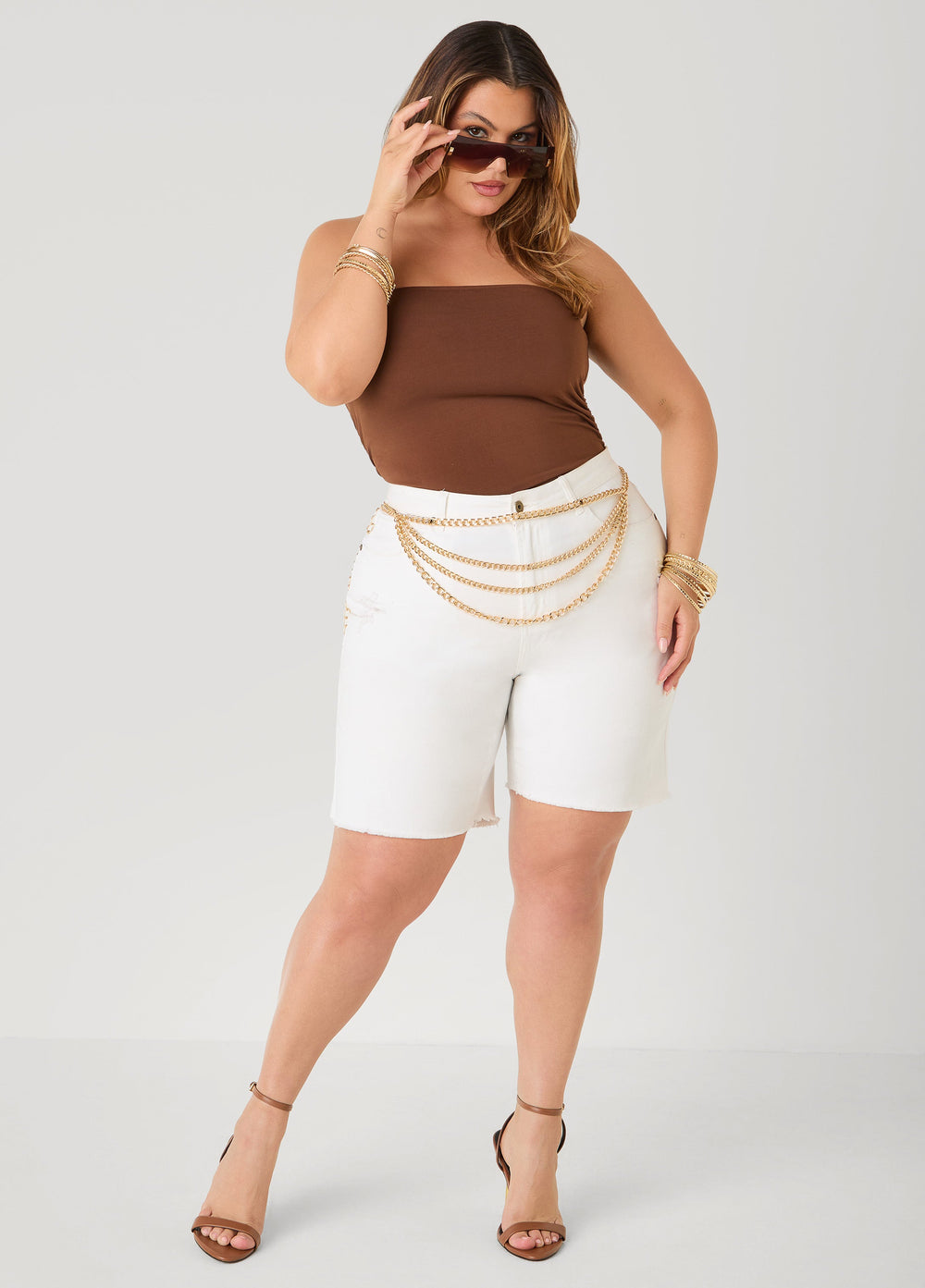 Ruched Tube Top Poinsettia | Ashley Stewart