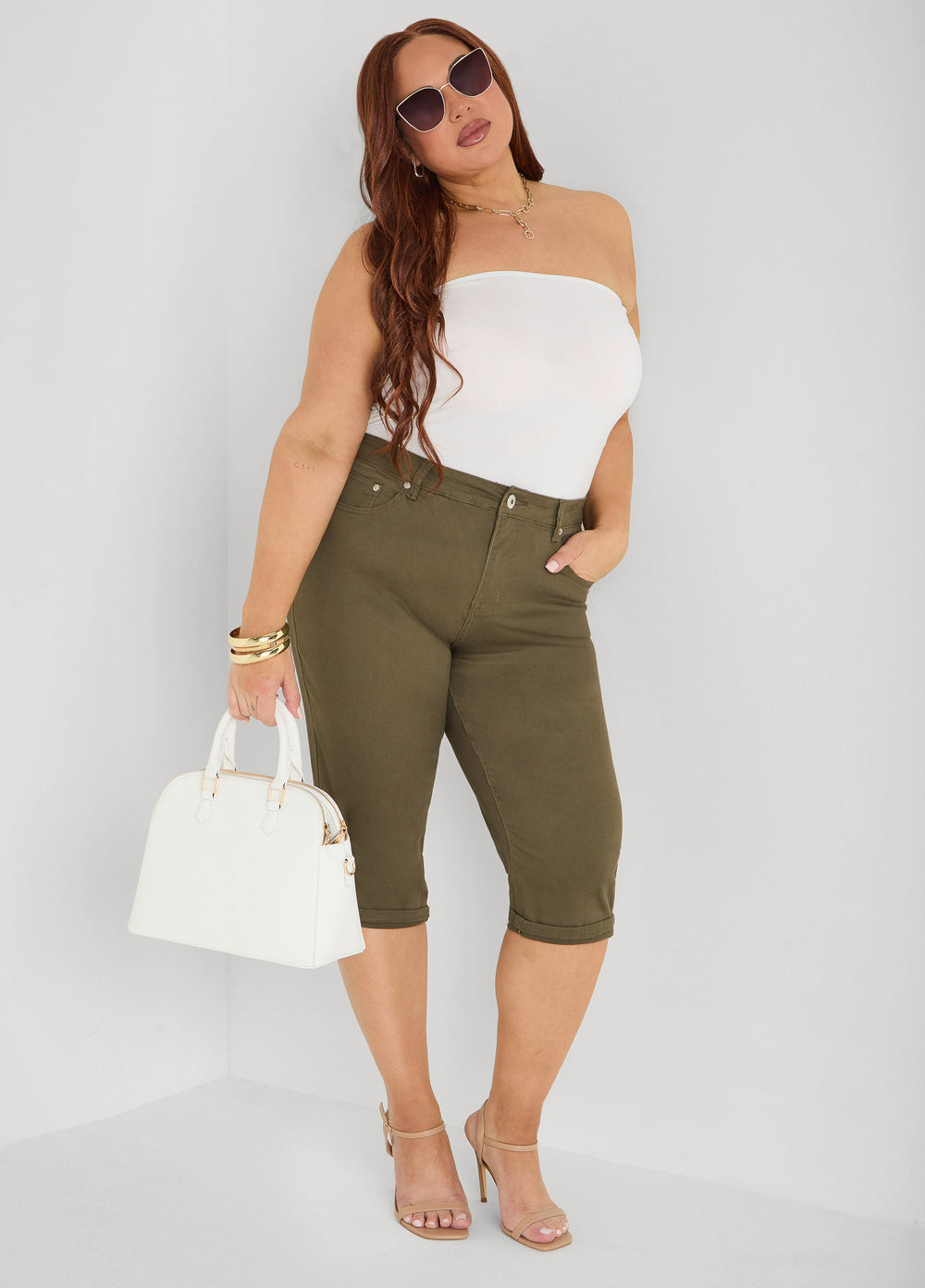 Ruched Tube Top Poinsettia | Ashley Stewart