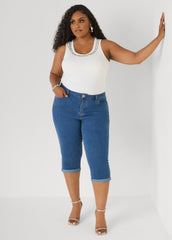 Crystal Ribbed Tank Top White | Ashley Stewart