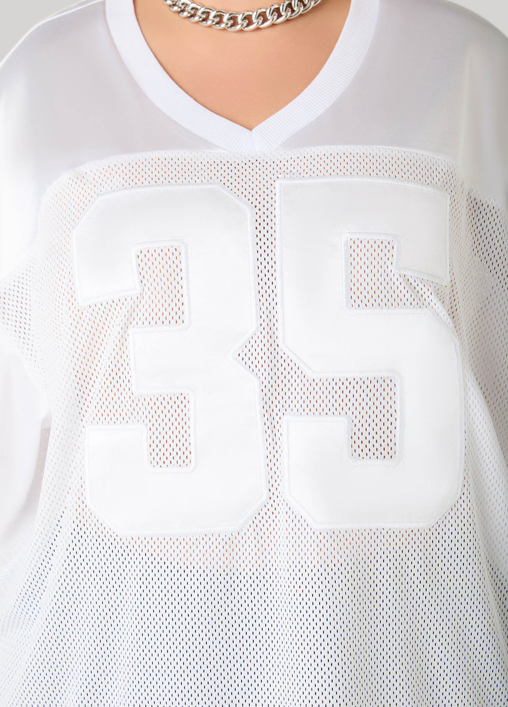 Mesh Paneled Jersey Black | Ashley Stewart