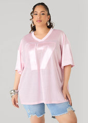 Mesh Paneled Jersey Black | Ashley Stewart
