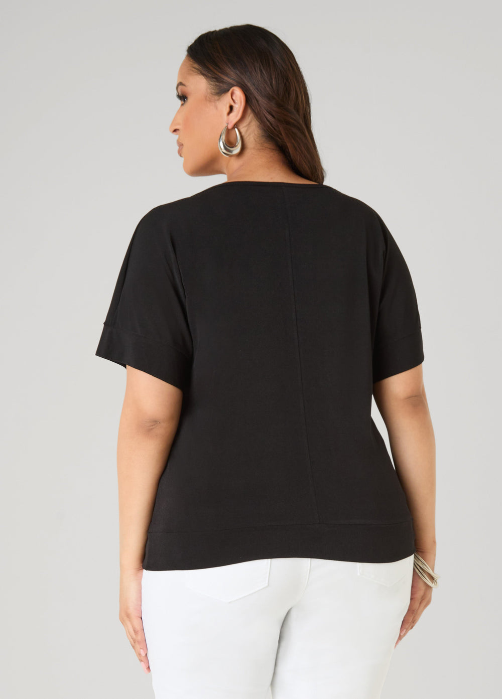 Dolman Sleeved Stretch Crepe Top Mustard | Ashley Stewart