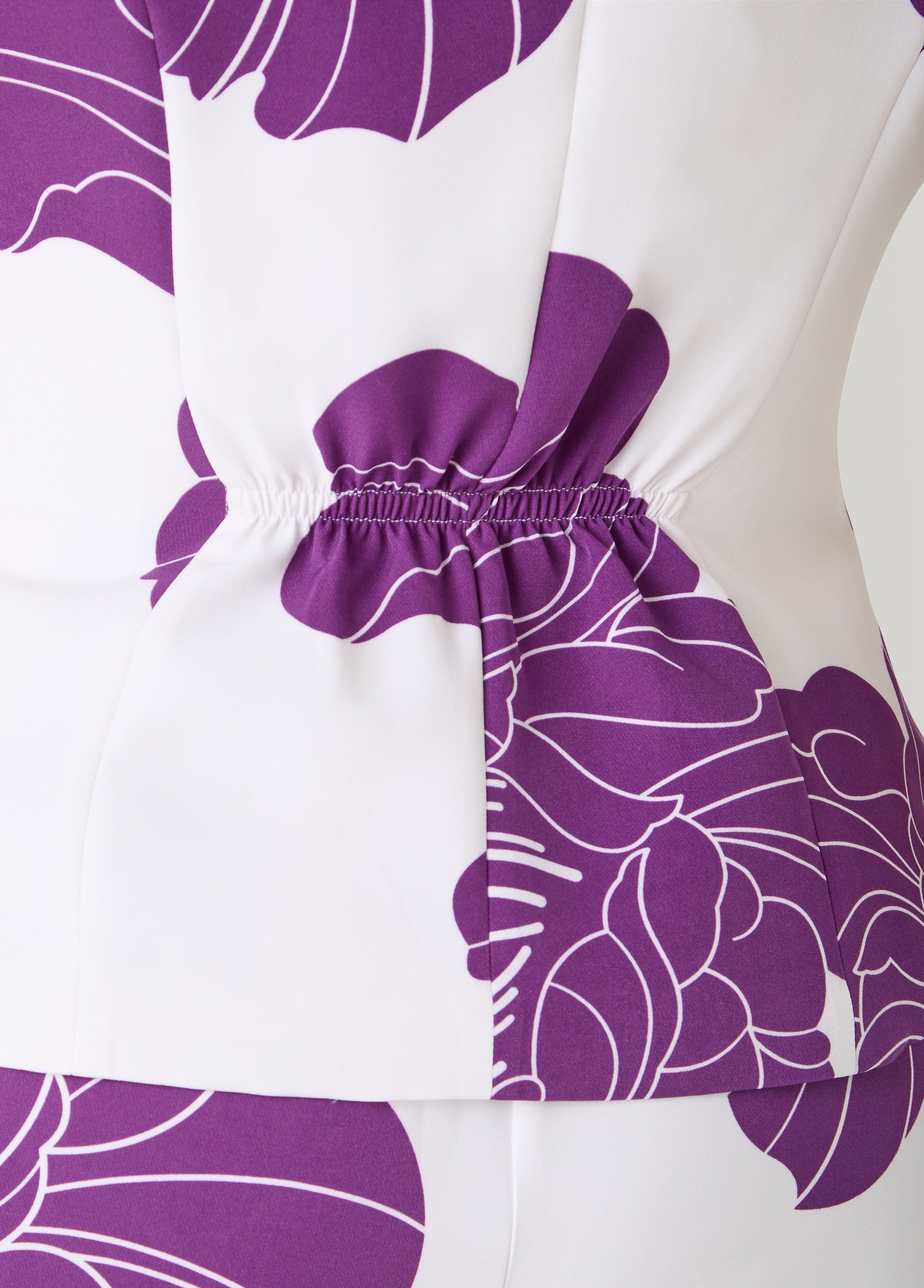 Ruched Floral Print Vest Pansy | Ashley Stewart
