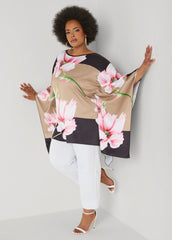Floral Print Satin Tunic Amazon | Ashley Stewart