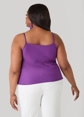 Cowl Neck Crepe Cami Pansy | Ashley Stewart