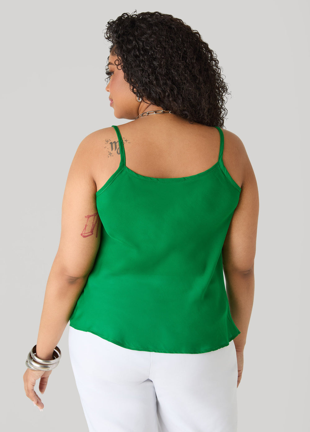 Cowl Neck Crepe Cami Pansy | Ashley Stewart