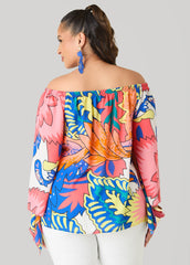 Off The Shoulder Floral Blouse Multi | Ashley Stewart